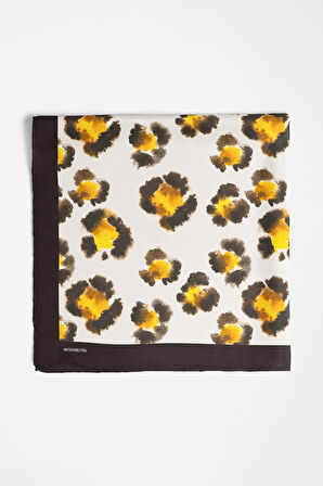 D49 Kadın Egzotik Desenli Bandana 50x50 Sarı DG0287-22