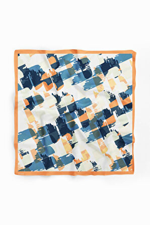 Y23 Kadın Sulu Boya Desenli Bandana 50x50 DG0398-22