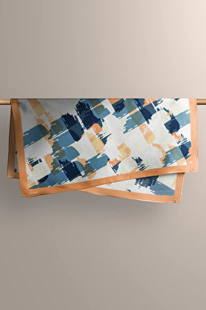 Y23 Kadın Sulu Boya Desenli Bandana 50x50 DG0398-22