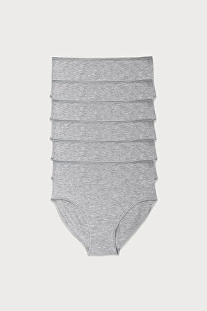 Kadın Siyah Beyaz Gri 6 Lı Paket Modal Yüksek Bel Slip Külot 1955