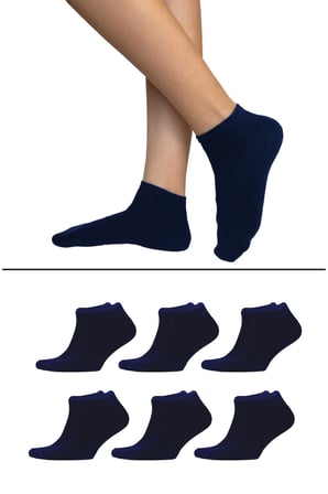 Bambu Kadın Patik Çorap Lacivert 6'lı Paket, Dikişsiz, Soft Yıkamalı, 36-40