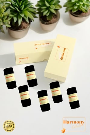 Bambu Kadın Patik Çorap Premium Kutulu Siyah 6'lı, Burun Dikişsiz, Yumuşak Premium, 36-40