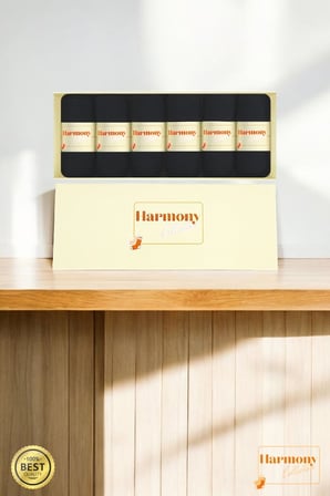 Bambu Erkek Soket Çorap Premium Kutulu Siyah 6'lı, Burun Dikişsiz, Yumuşak Premium, 40-45