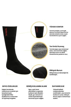 Termal Erkek Soket Çorap Lacivert 12'li Paket, Ekstra Kalın Pamuklu Havlu, Burun Dikişsiz, Yumuşak Premium, 40-45