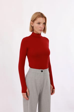 Kadın Parmak Detaylı Body