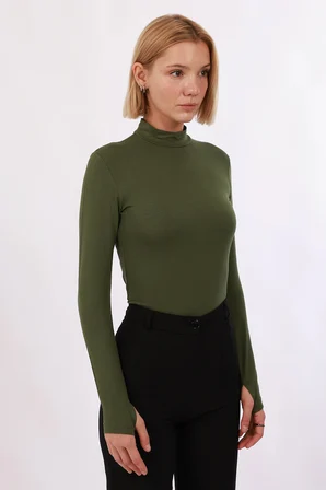 Kadın Parmak Detaylı Body