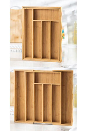 Bambu Ayarlanabilir Çekmece içi Kaşıklık & Çekmece İçi Organizer (25*35*5 / 39*35*5)