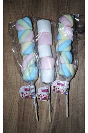 Hasel Şekerleme Çubuklu Marshmallow 20 Adet 25 gr Renkli Yumuşak Şeker