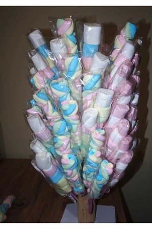 Hasel Şekerleme Çubuklu Marshmallow 20 Adet 25 gr Renkli Yumuşak Şeker