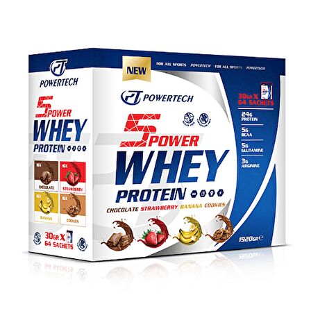 POWERTECH 5 POWER WHEY 30 GR*72 SACHETS 2160 GR MIX