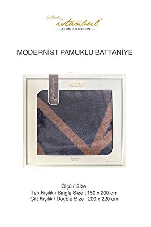 Modernist Çift Kişilik Polar Battaniye Antrasit 200 x 220 cm