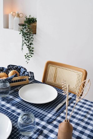 İyi Geceler %100 Pamuklu Happy Days Minimal Doğal Ahşap Ekmek Sepetli Sofra Ve Piknik Seti 7 Parça -