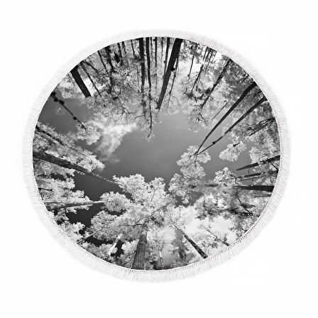 Dekoreko İpek Halı Dijital Saçaklı Yuvarlak 1902 Desen 1