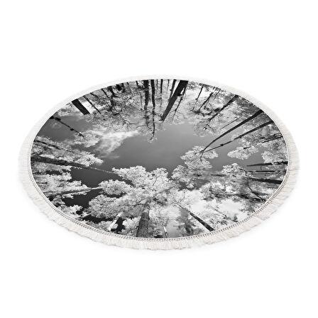 Dekoreko İpek Halı Dijital Saçaklı Yuvarlak 1902 Desen 1