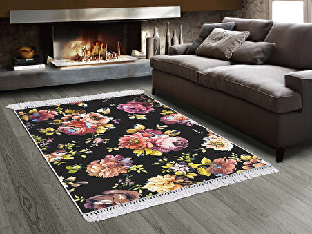 Dekoreko İpek Halı Dijital Saçaklı 1918 Desen 1