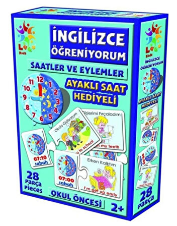 Saat Hediyeli İngilizce Öğreniyorum Seti Saatler ve Eylemler