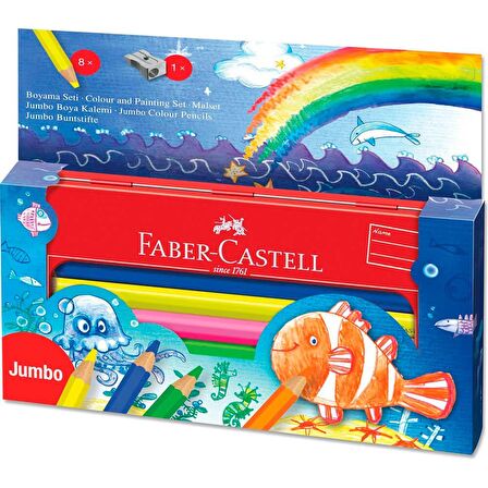 Faber-Castell Boya Kalemi Metal Hediye Seti 8 Renk