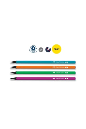 Faber-castell Kurşun Kalem Siyah Lata Neon Yuvarlak B (72 Li Paket) 5244000009
