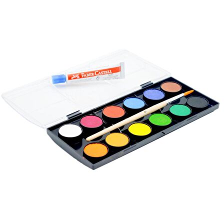 Faber Castell 12 Renk Sulu Boya Küçük Boy Ve Sıvı Yapıştırıcı 181745