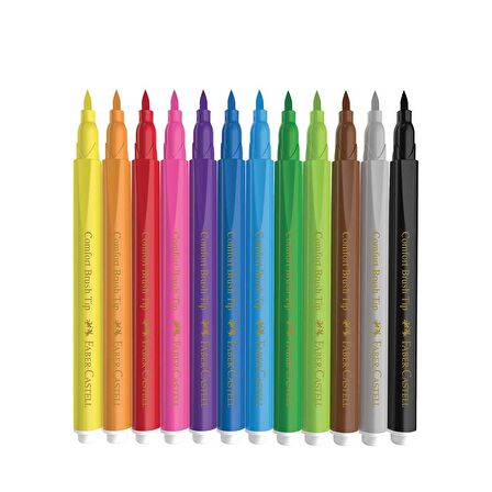 Faber Castell Comfort Serisi Keçeli Kalem 12 Renk Fırça Uçlu 5068155242