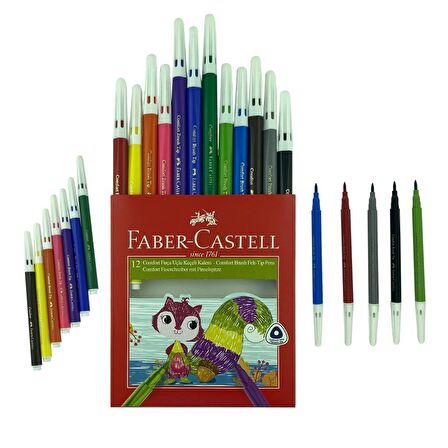 Faber-Castell Comfort Yıkanabilir Fırça Uçlu Keçeli Kalem 12'Lİ