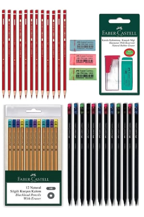 Kırmızı Kurşun Kalem Set 3 KarmaOfis