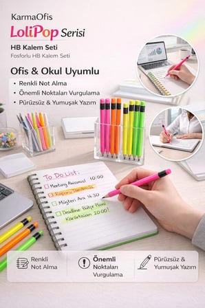 LoliPop Serisi 12’li Fosforlu HB Kurşun Kalem