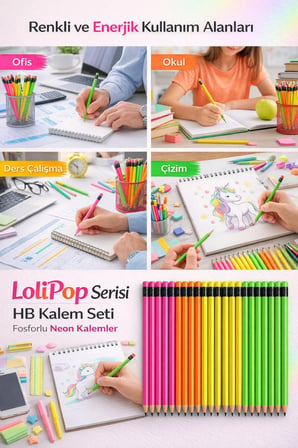 LoliPop Serisi 24’lü Fosforlu HB Kurşun Kalem