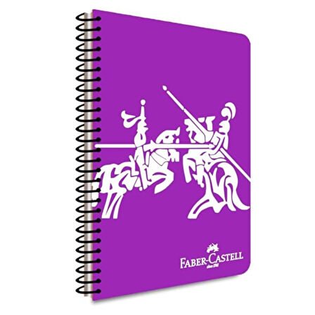 Faber-Castell Knights A4 100 Yaprak Plastik Kapak Spiralli Defter Çizgisiz