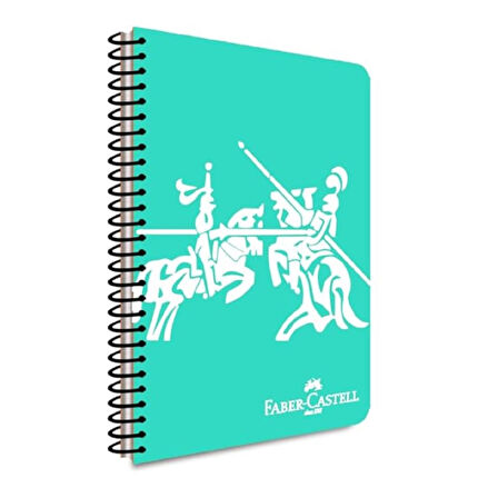 Faber-Castell Knights A4 100 Yaprak Plastik Kapak Spiralli Defter Çizgisiz