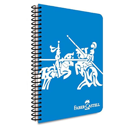 Faber-Castell Knights A4 100 Yaprak Plastik Kapak Spiralli Defter Çizgisiz