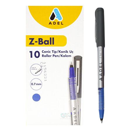 Adel Z-Ball Roller Kalem 0.7 mm Mavi 10 Adet