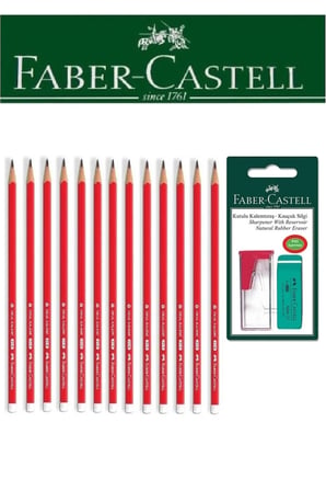 Faber-Castell 12'li Okul Üçgen Kalem ve Kutulu Kalemtıraş+Silgi Seti Blister