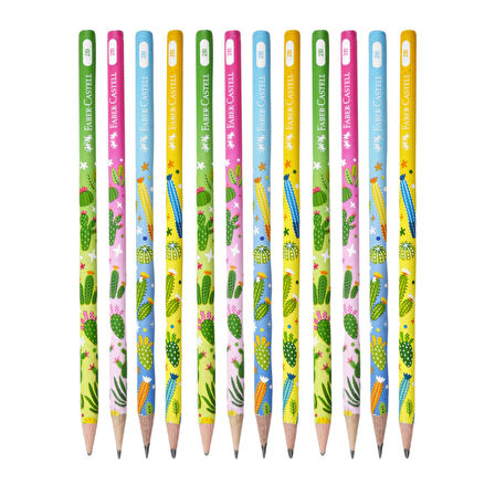 Faber-Castell Kaktüs Desenli 2B Kurşun Kalem 12 Adet 16878