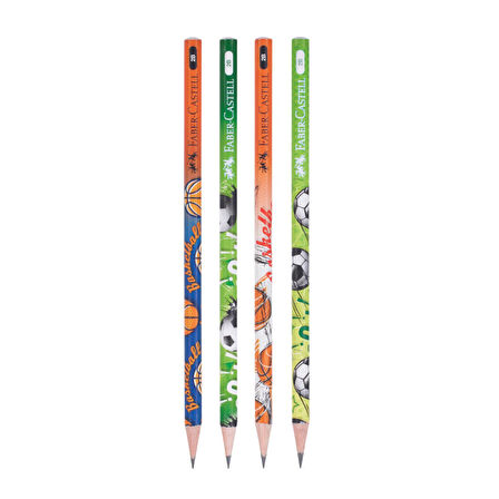 Faber-Castell Spor Desenli 2B Kurşun Kalem 4 Adet 16881