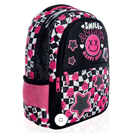 Adel Smile Sırt Çantası Siyah Pembe 17047 Okul Çantası