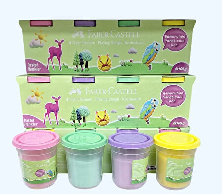 Faber Castell Oyun Hamuru 4 Renk Pastel Renkler