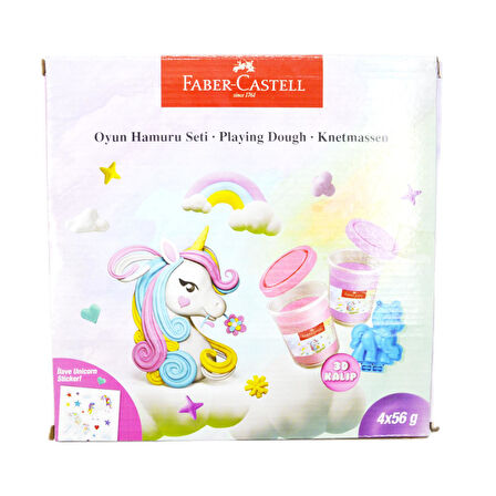 Faber-Castell Unicorn 4x56 gr Oyun Hamuru 3D Kalıp Oyun Hamuru Seti