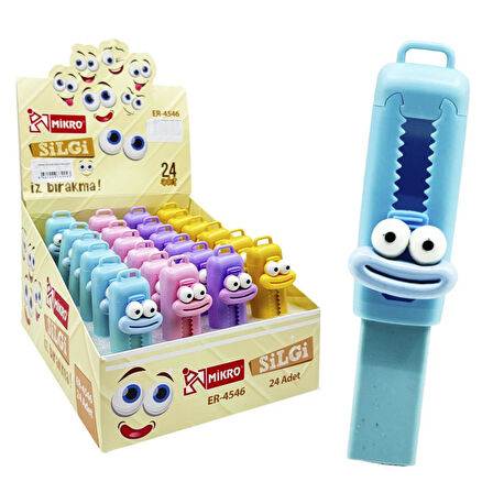 Mikro Smile Face Max Sürgülü Silgi (ER-4546) 24 Adet