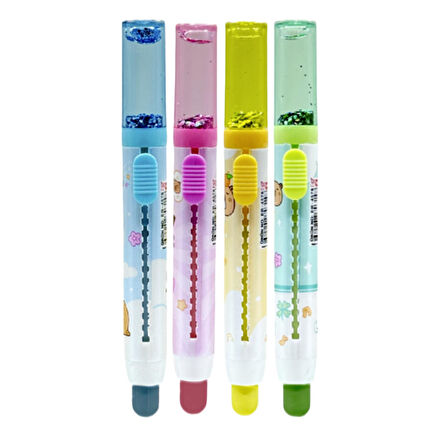 Mikro Capybara High Sürgülü Silgi Simli (ER-4578) 4 Adet