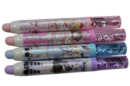 Mikro Anime Vibe Uzun Sürgülü Silgi Simli (ER-4581) 4 Adet