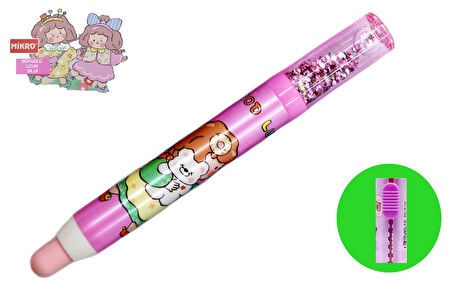 Mikro Keep Happines Uzun Sürgülü Silgi Simli (ER-4584) 4 Adet