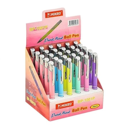 Mikro Tükenmez Kalem Metal ( 30 Lu Stand ) Bp-1001p