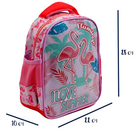 Muggle Tek Bölmeli Filamingo Rose Pembe Anaokulu Sırt Çantası (MU-7235)