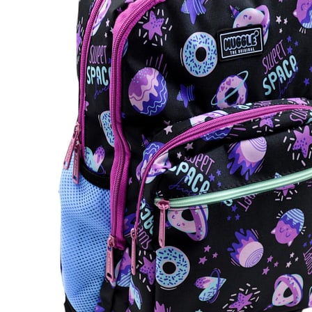Muggle 4 Bölmeli Ot-Sweet Space Siyah Okul Sırt Çantası (MU-0228)