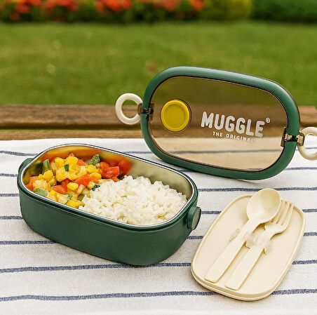 MS-06 304 Paslanmaz Çelik Geniş Tek Bölmeli Yemek Kabı 750 ml