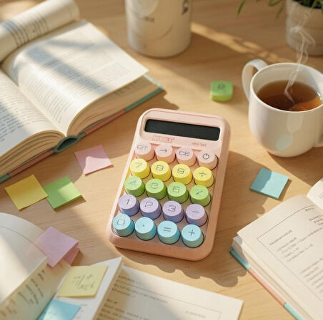 Mu-541 10 Haneli Hesap Makinesi Pempe Renkli