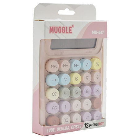 Muggle MU-547 Masaüstü 12 Haneli Pilli Hesap Makinesi Altın