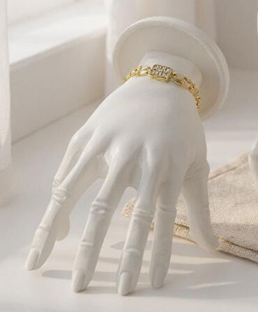 Çift Sıralı Baget Taşlı Altın Renk Bileklik