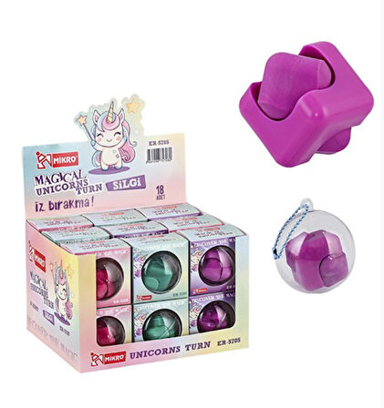Mikro Magical Unicorns Dönen Silgi Kutulu - 2 adet